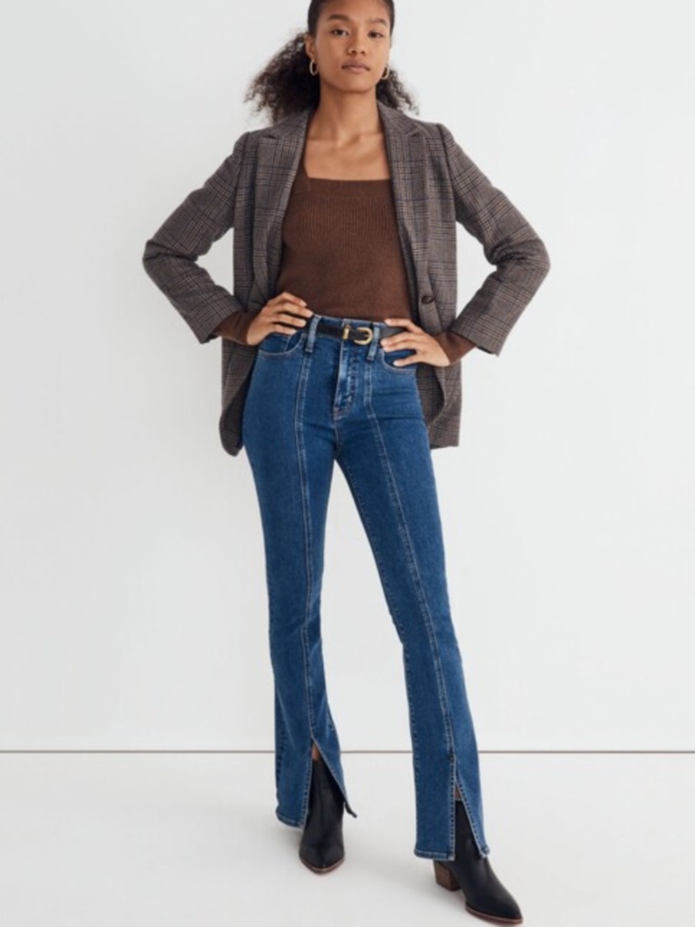 Madewell Larsen Blazer in Hawsell Plaid